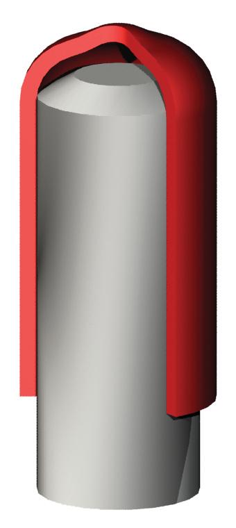 Diagram showing an industrial masking cap installed on a part